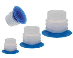 Two-component bellows vacuum cup improves the handling of bags and film pouches in the packaging industry